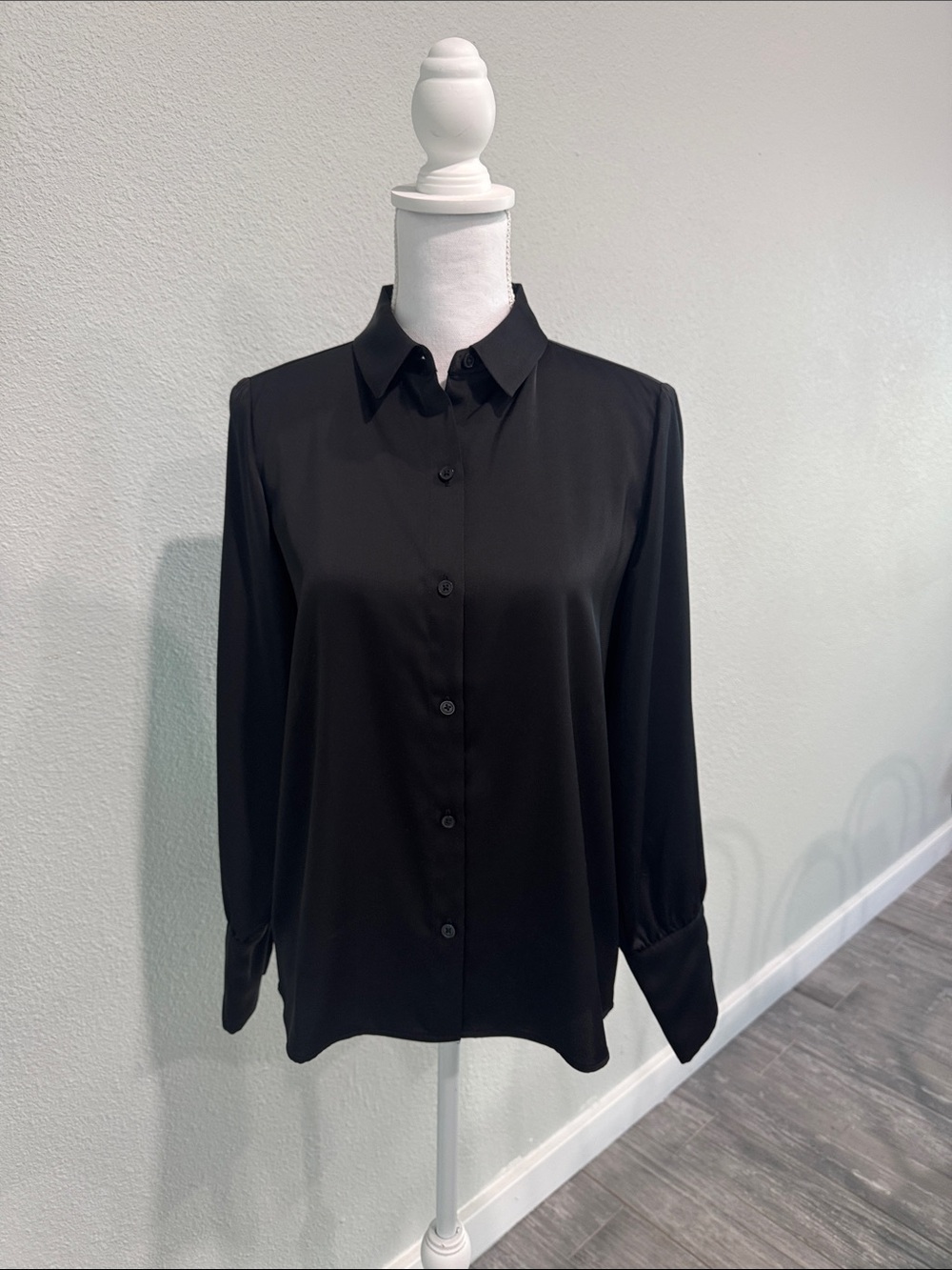 Halogen Black Long-Sleeve Button-Down Shirt